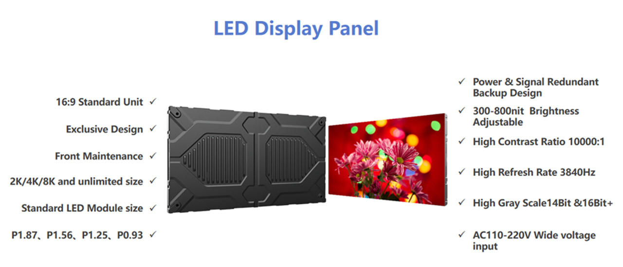 600 x 337,5 mm LED-näyttöpaneeli TV-studioon ja valvontahuoneeseen (3)